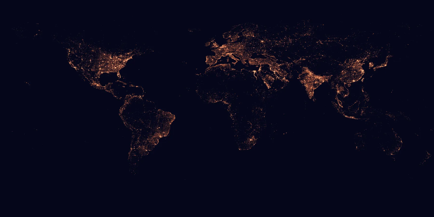 Night-time lights of the Earth (NASA Black Marble 2016)
