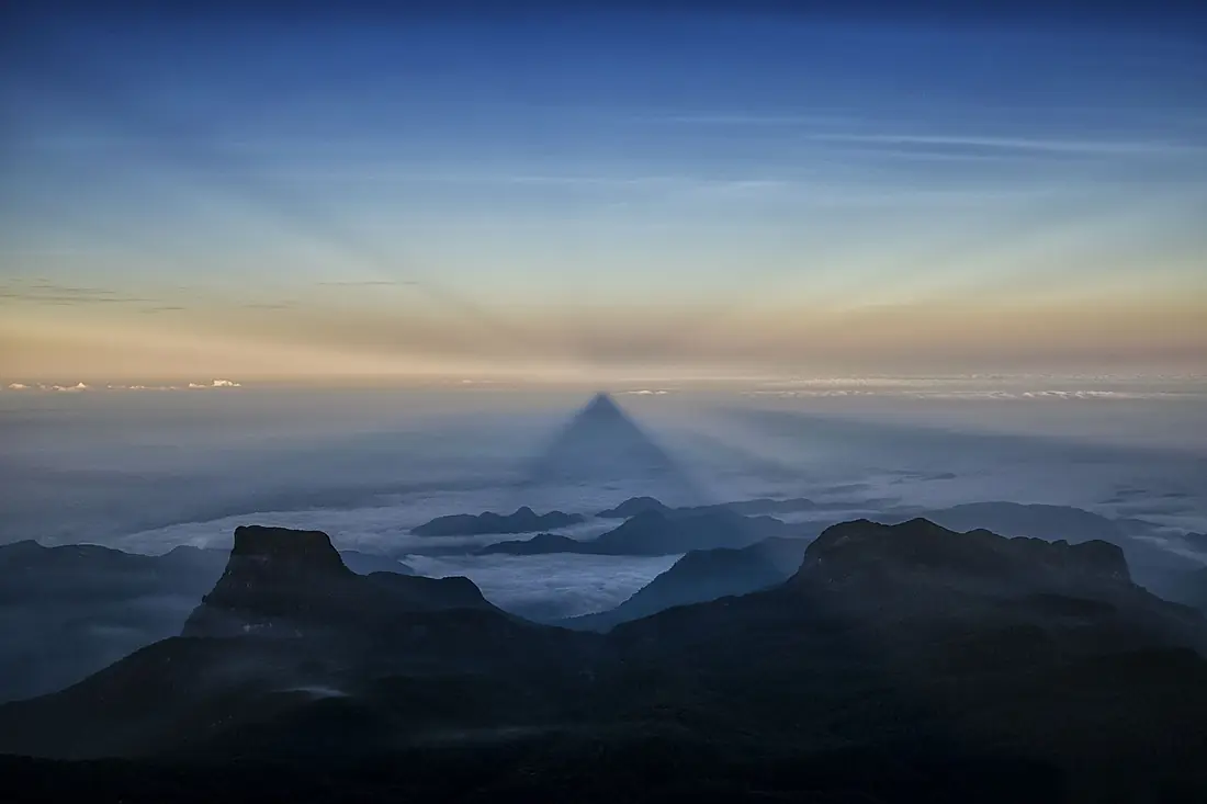 Shadow of the peak when sun rising
