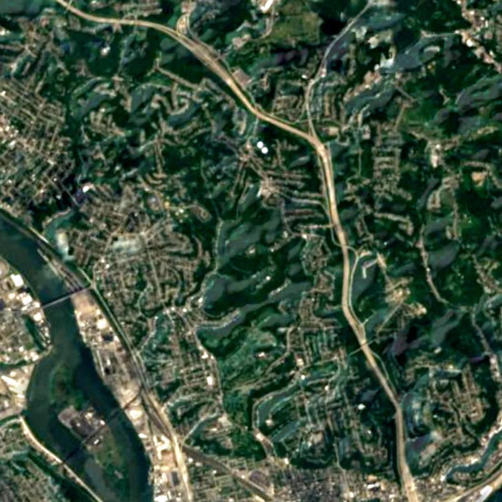 Allegheny Observatory seen from above (Sentinel-2)