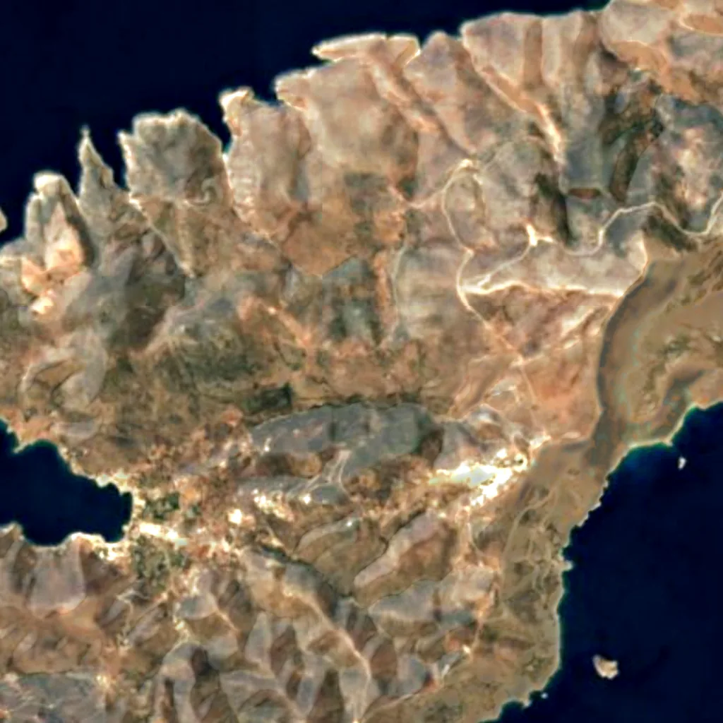 Amorgos seen from above (Sentinel-2)