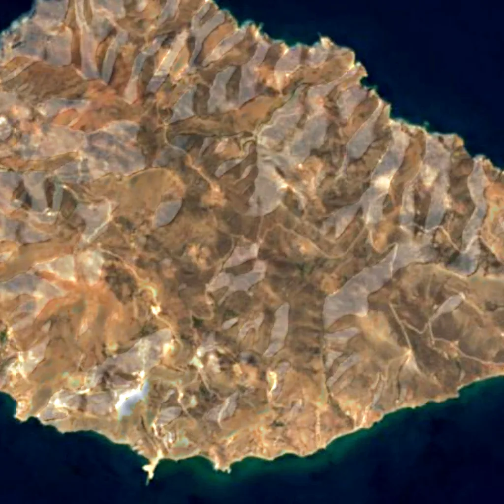Anafi seen from above (Sentinel-2)