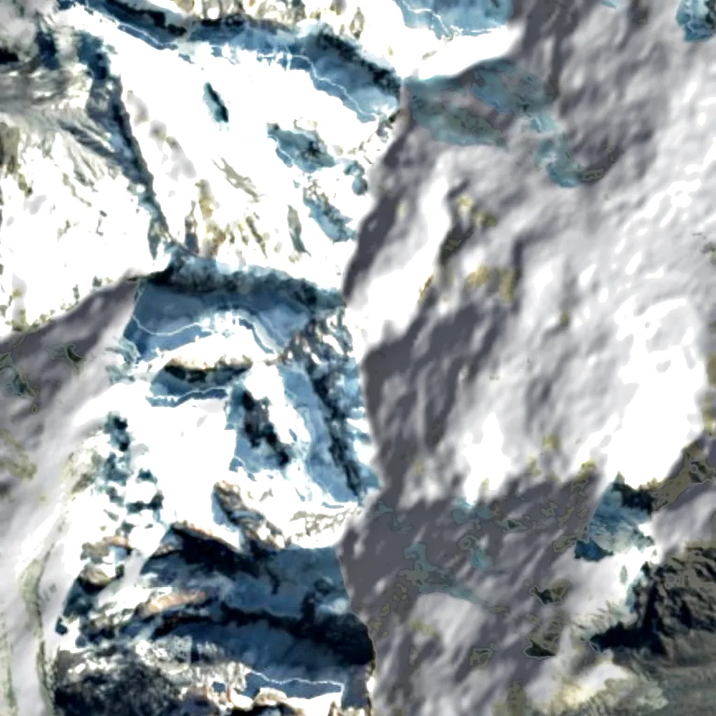 Aoraki / Mount Cook seen from above (Sentinel-2)
