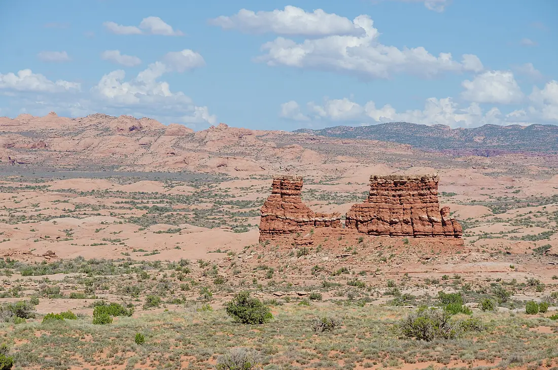 Rocks in Arches National Park as seen from La Sal Mountains Viewpoint 20110815 3