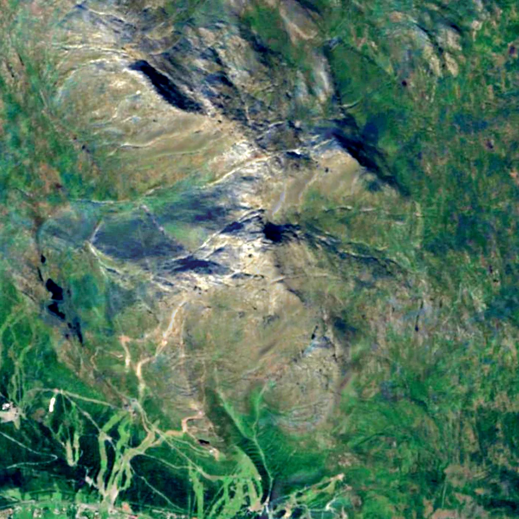 Åreskutan seen from above (Sentinel-2)