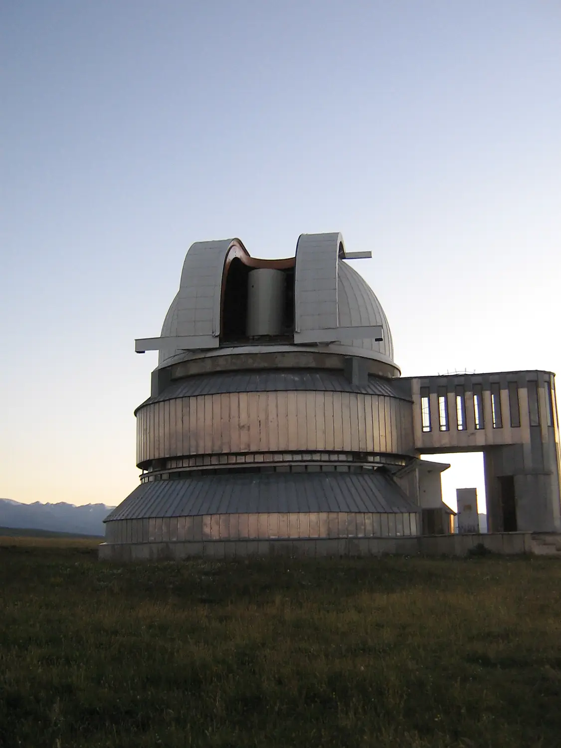 Assy-Turgen Observatory - 1-m Carl Zeiss telescope's dome with its slit opened