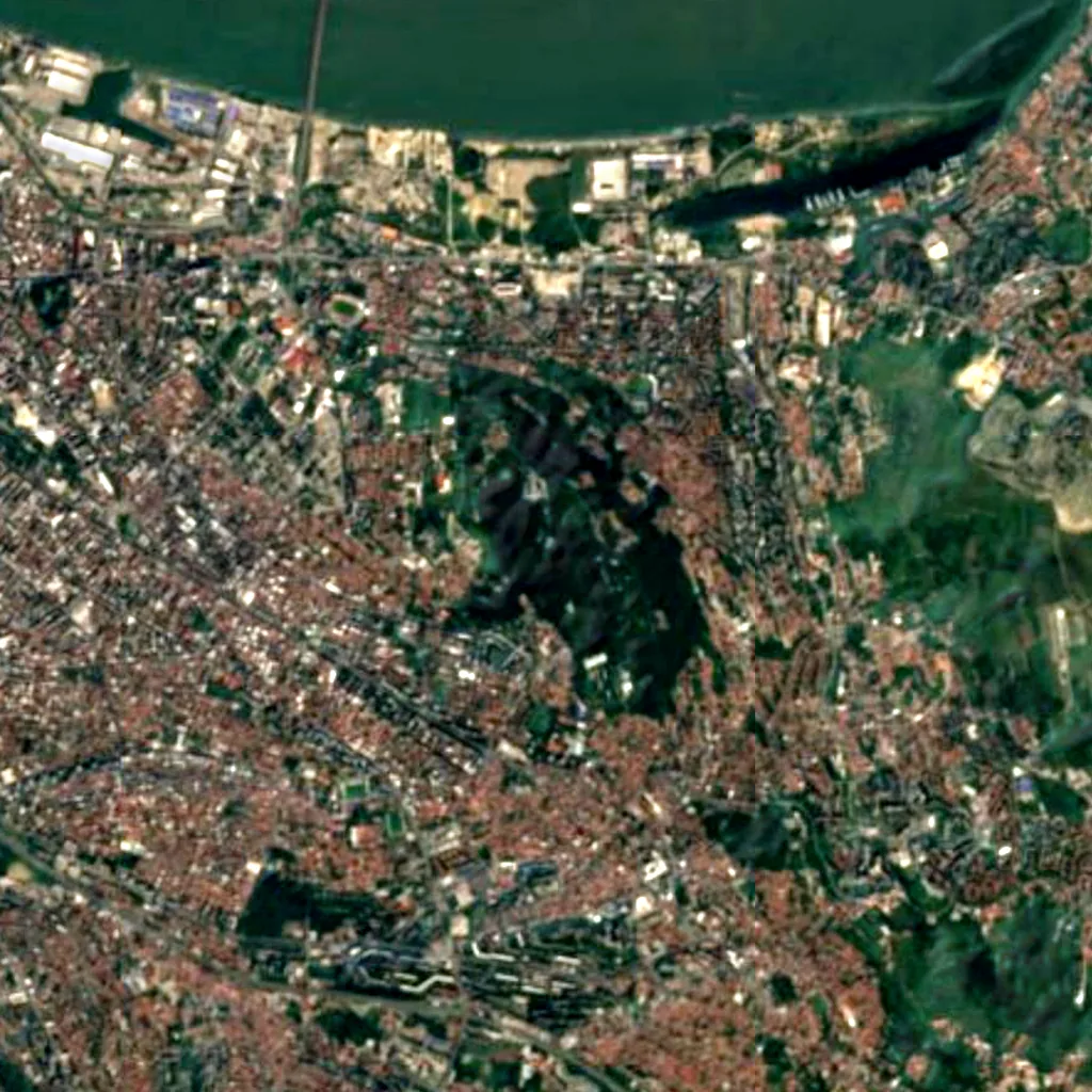 Astronomical Observatory in Belgrade seen from above (Sentinel-2)
