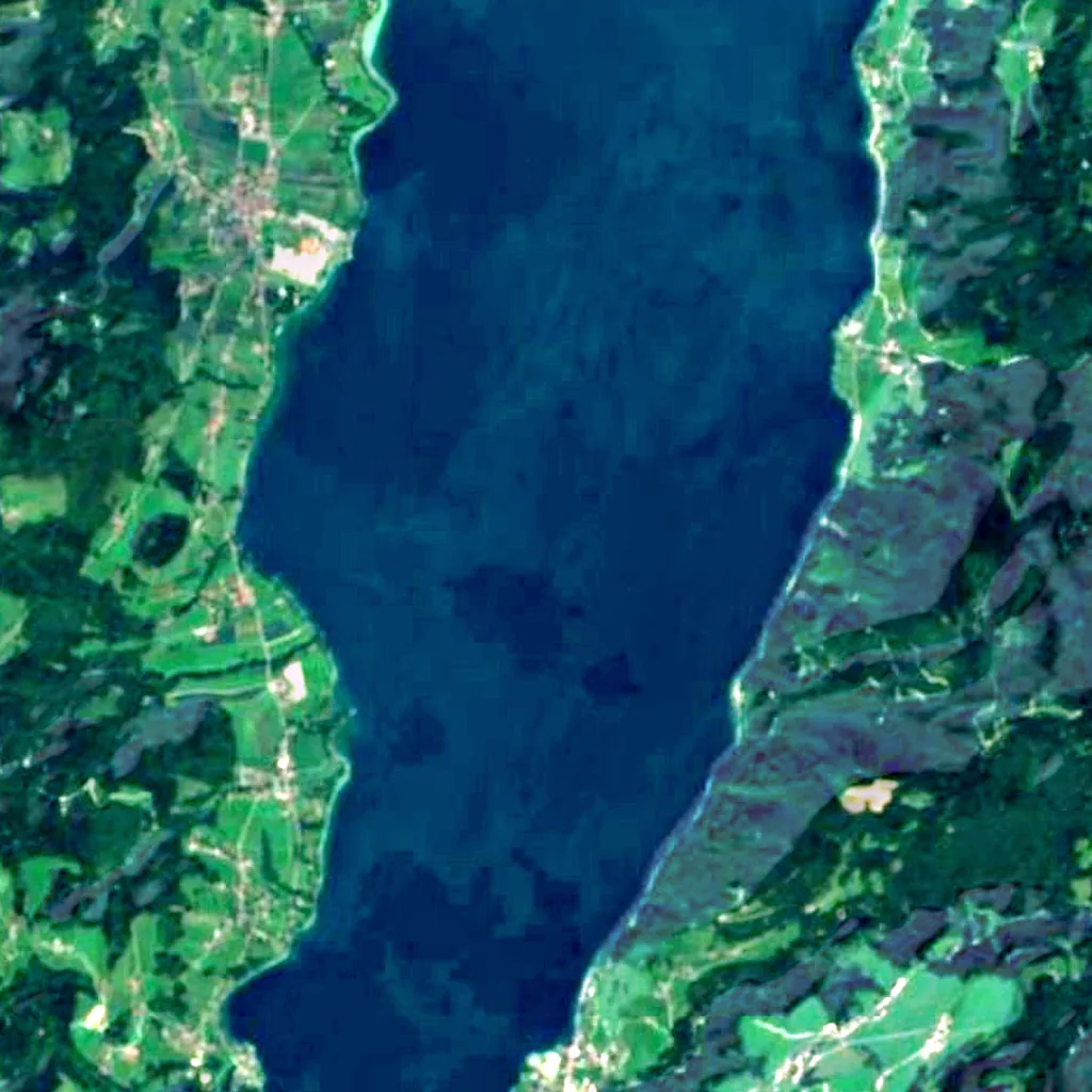 Attersee seen from above (Sentinel-2)