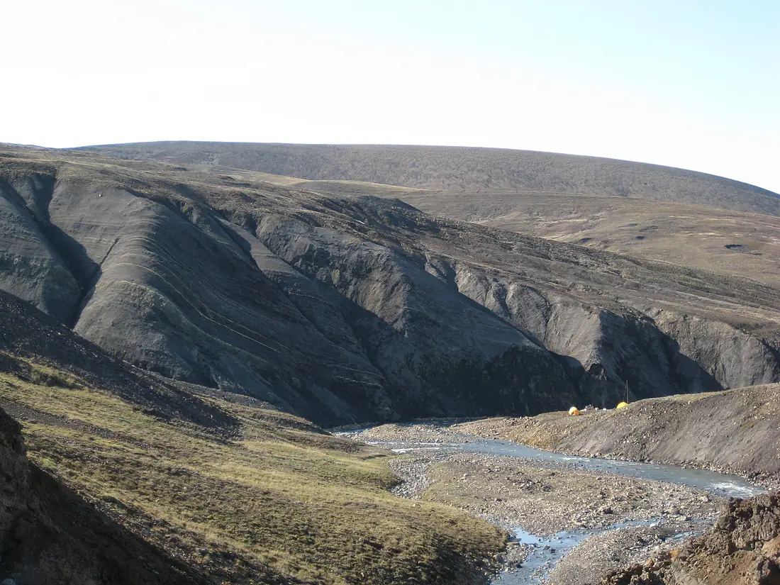 Tilted Rock Layers on Axel Heiberg Island in Nunavut in Canada