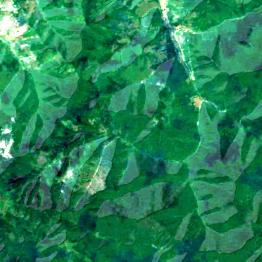 Baekdu Mountain seen from above (Sentinel-2)