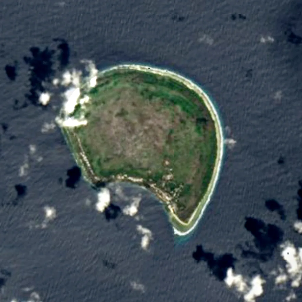 Banaba Island seen from above (Sentinel-2)
