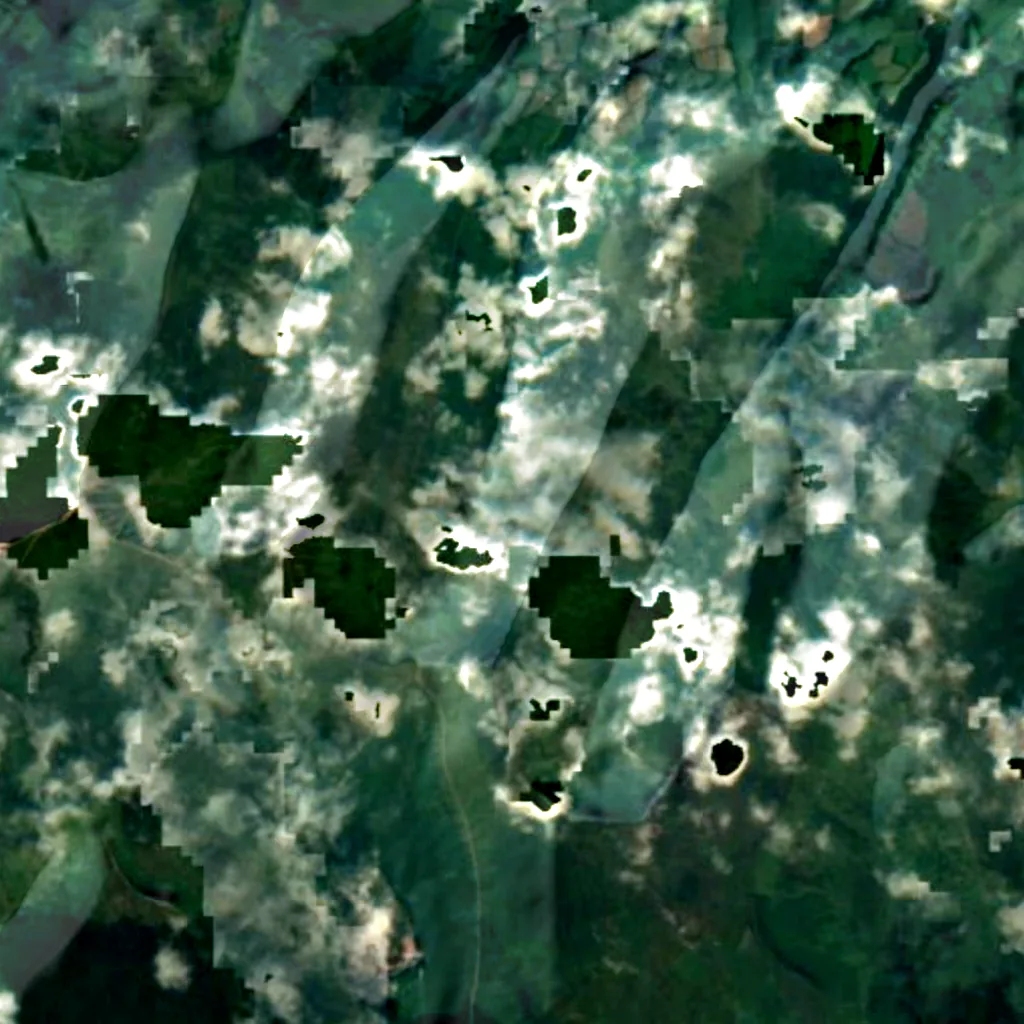 Bannau Brycheiniog National Park seen from above (Sentinel-2)