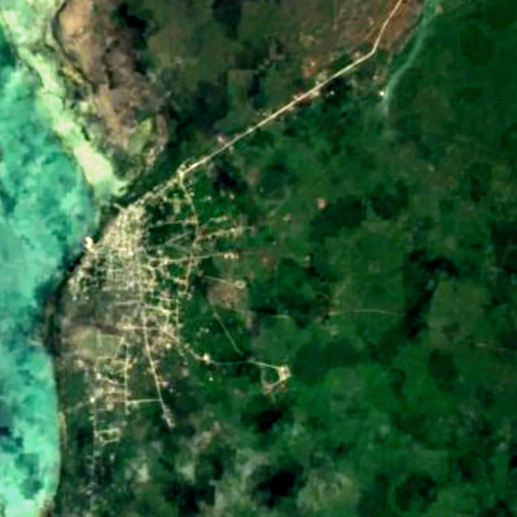 Barbuda seen from above (Sentinel-2)