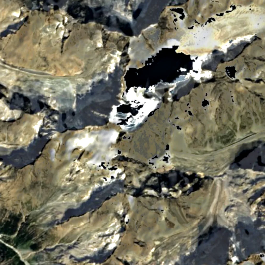 Barre des Écrins seen from above (Sentinel-2)