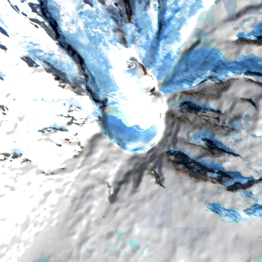 Beerenberg seen from above (Sentinel-2)