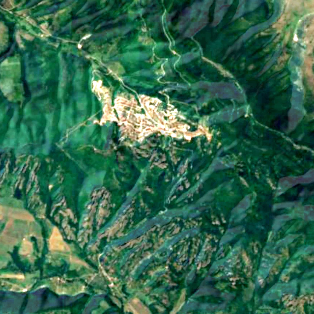Belogradchik Rocks seen from above (Sentinel-2)
