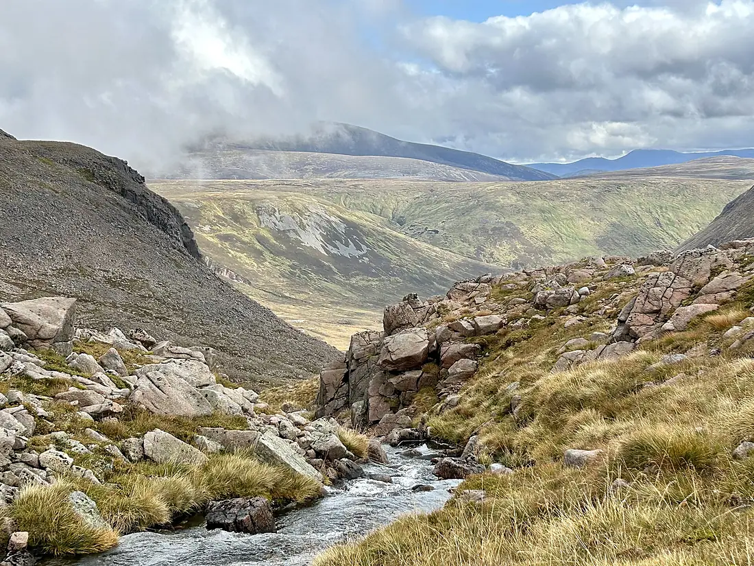 Coire Etchachan Burn overlooking the northern flank of Ben Macdui