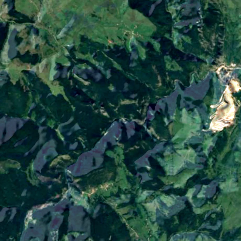 Bicaz Canyon seen from above (Sentinel-2)