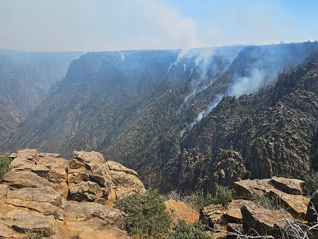 2025 07 11 South Rim fire in canyon