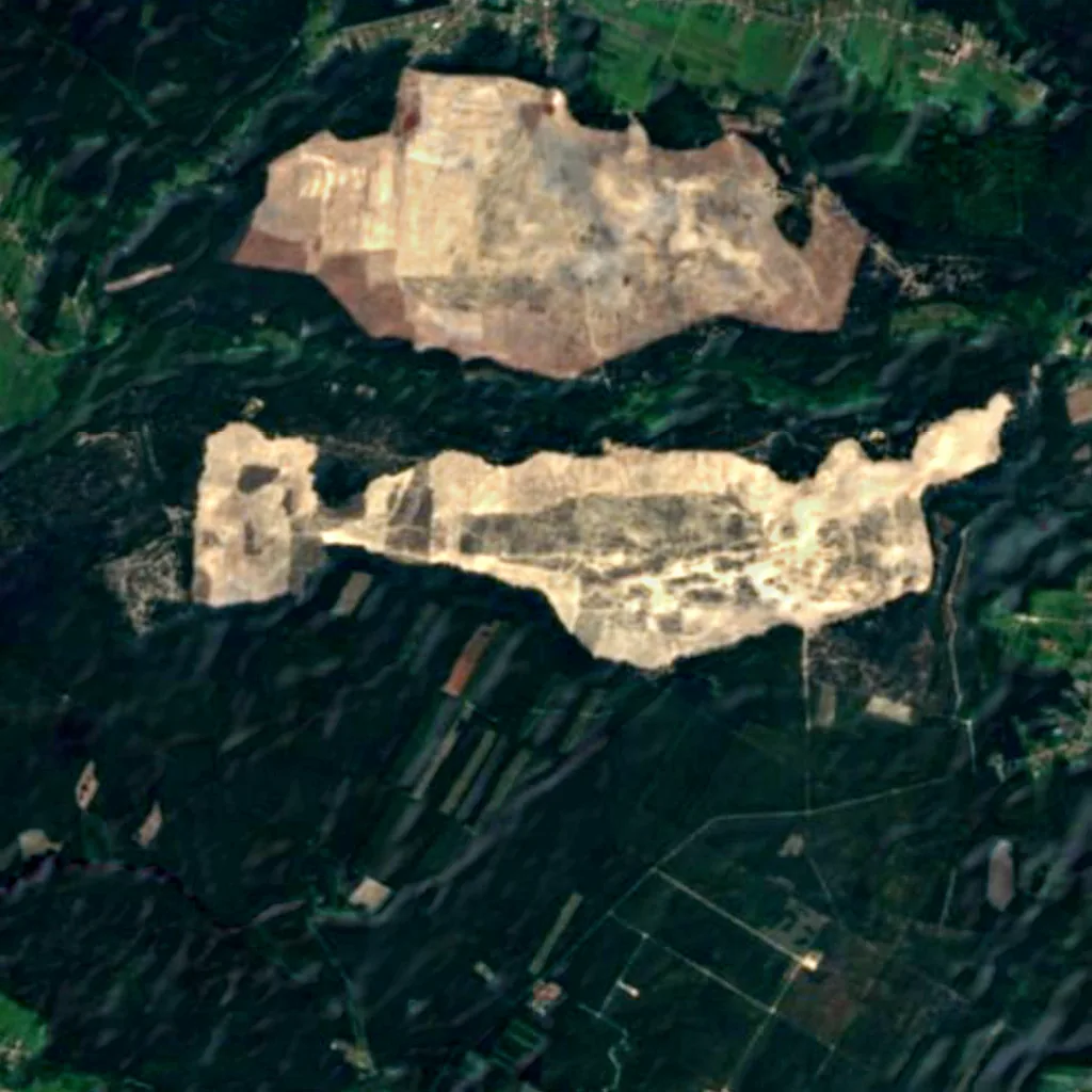 Błędów Desert seen from above (Sentinel-2)