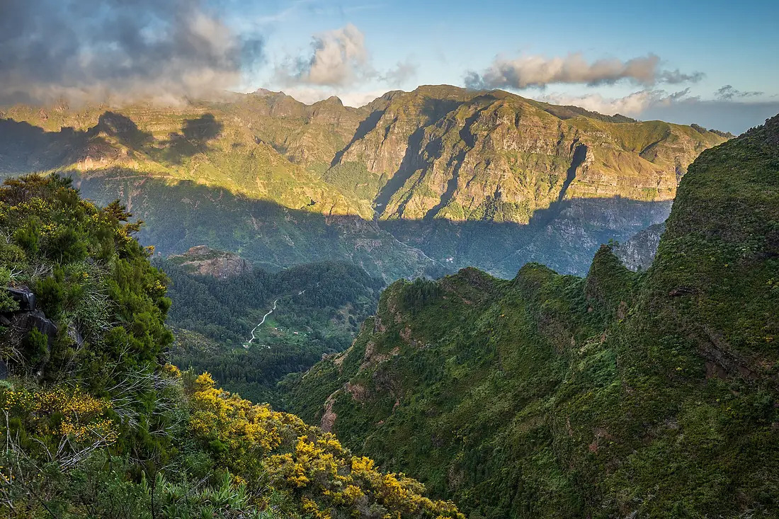 High valley view of Ribeira Brava at Lombo do Mouro, Serra de Água, Ribeira Brava, Madeira, 2023 May