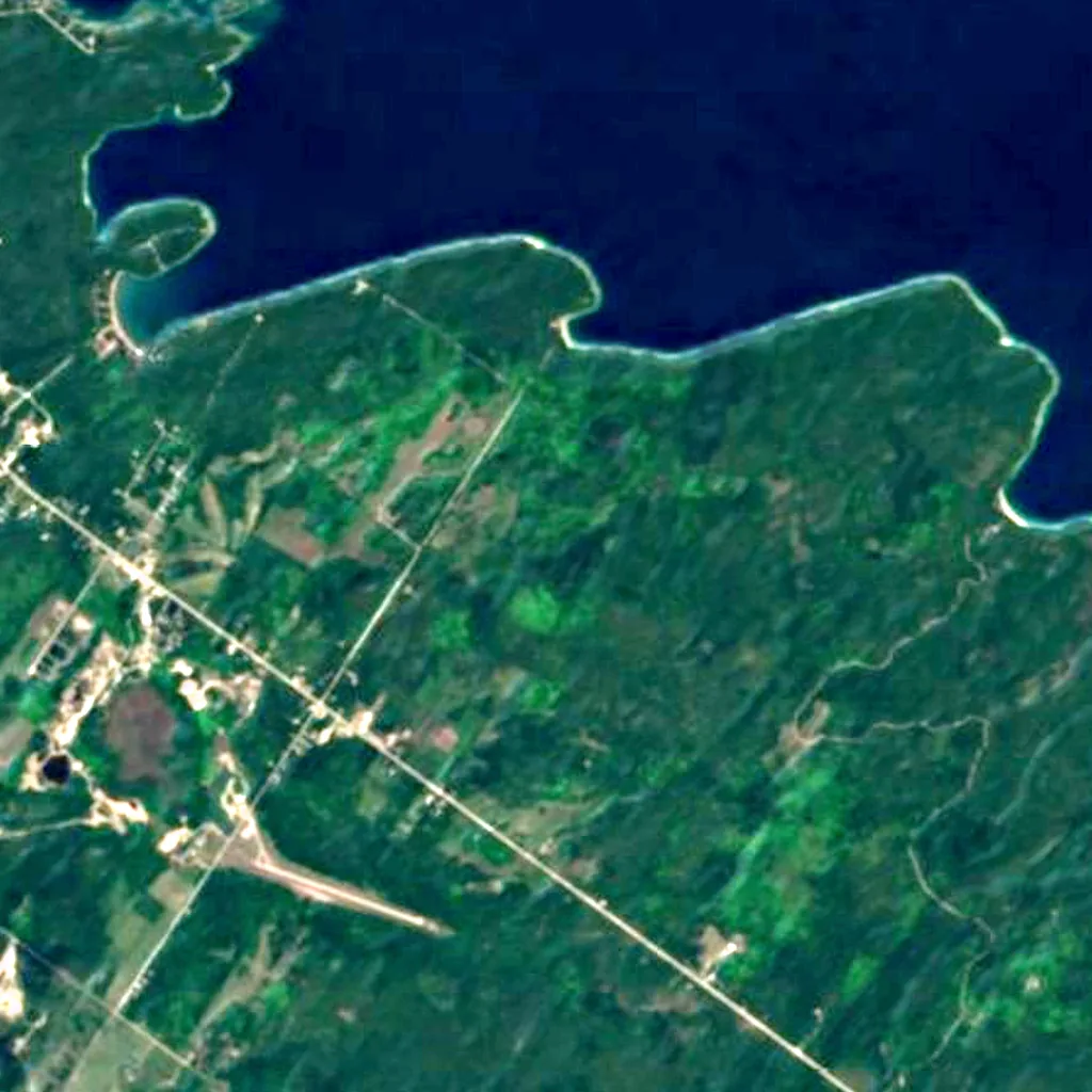Bruce Peninsula National Park seen from above (Sentinel-2)