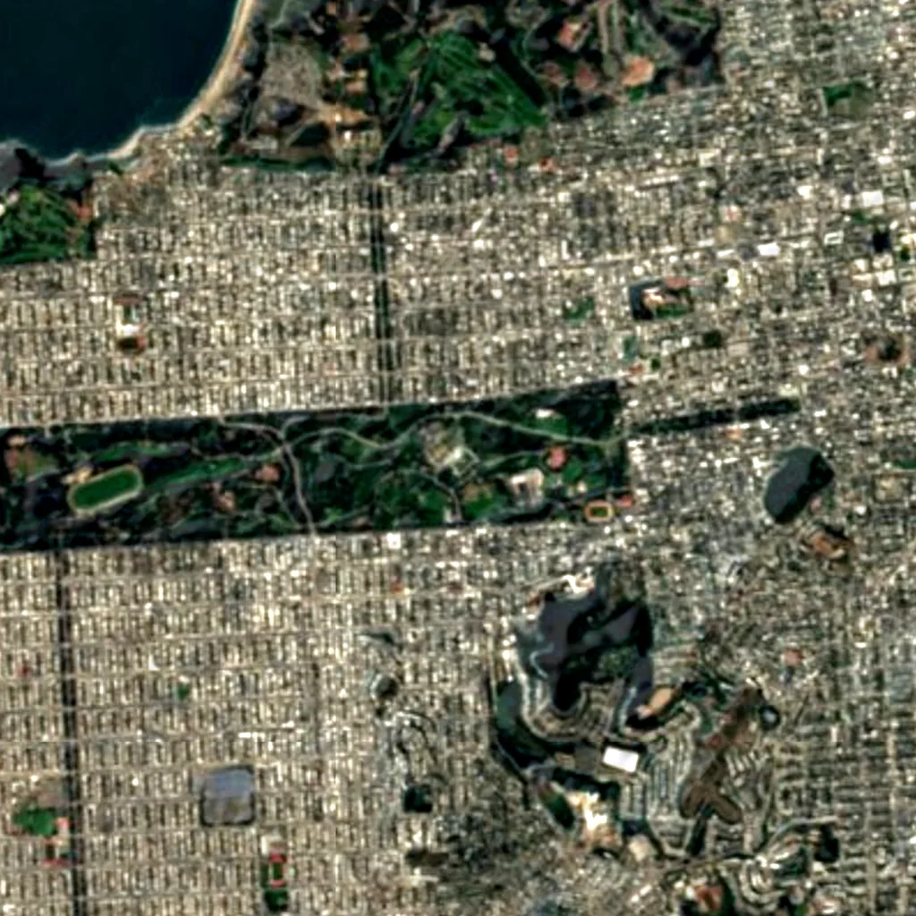 California Academy of Sciences seen from above (Sentinel-2)