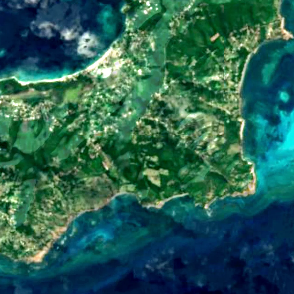 Carriacou Island seen from above (Sentinel-2)