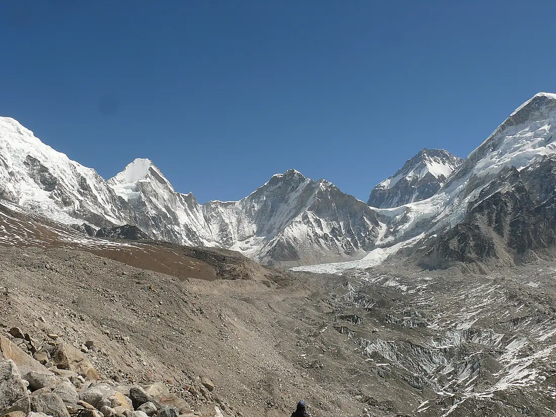 Khumbu Glacier,Lingtren, Khumbutse, Changtse, west solder, Lho la