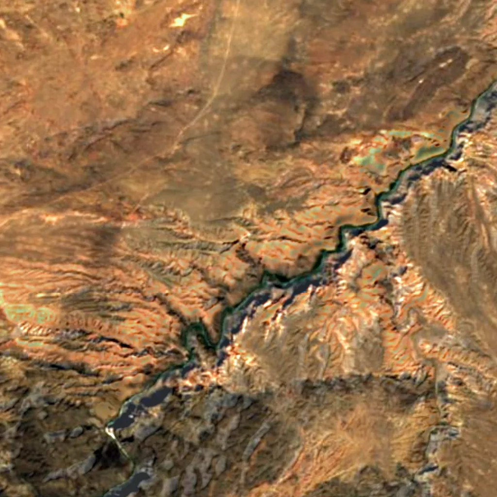 Charyn Canyon seen from above (Sentinel-2)