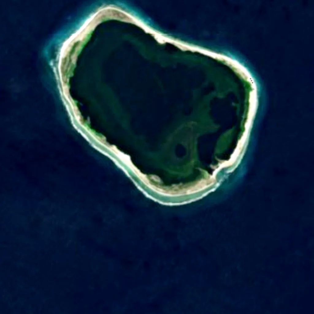 Clipperton Island seen from above (Sentinel-2)