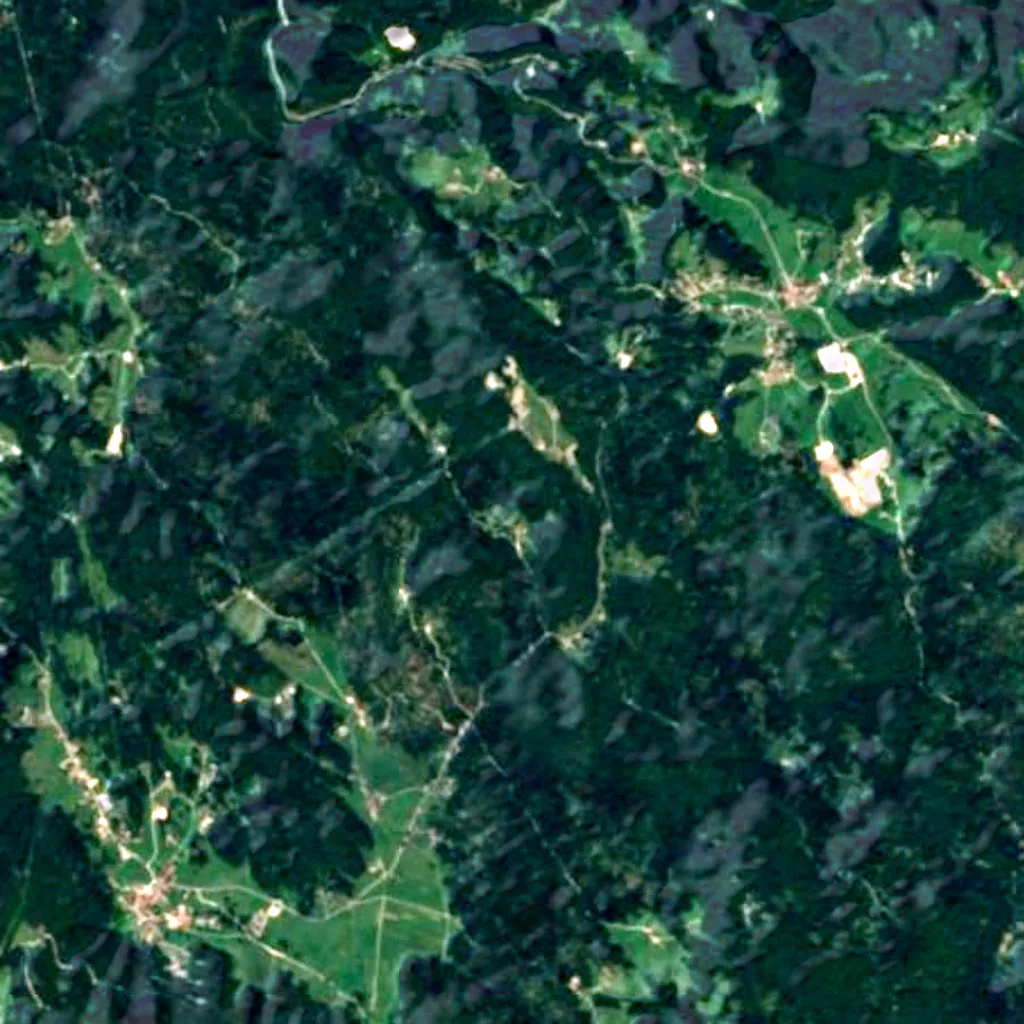 Črni Vrh Observatory seen from above (Sentinel-2)