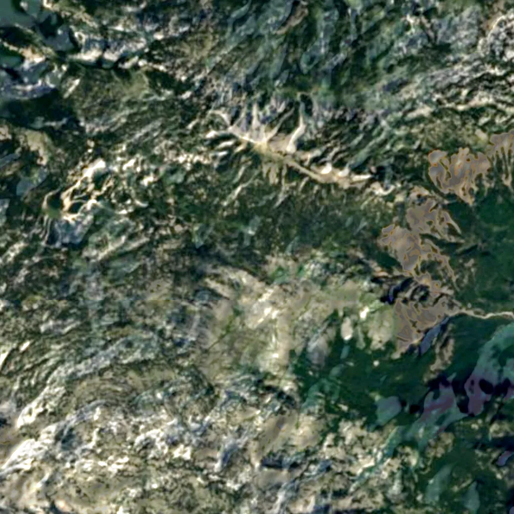 Čvrsnica seen from above (Sentinel-2)