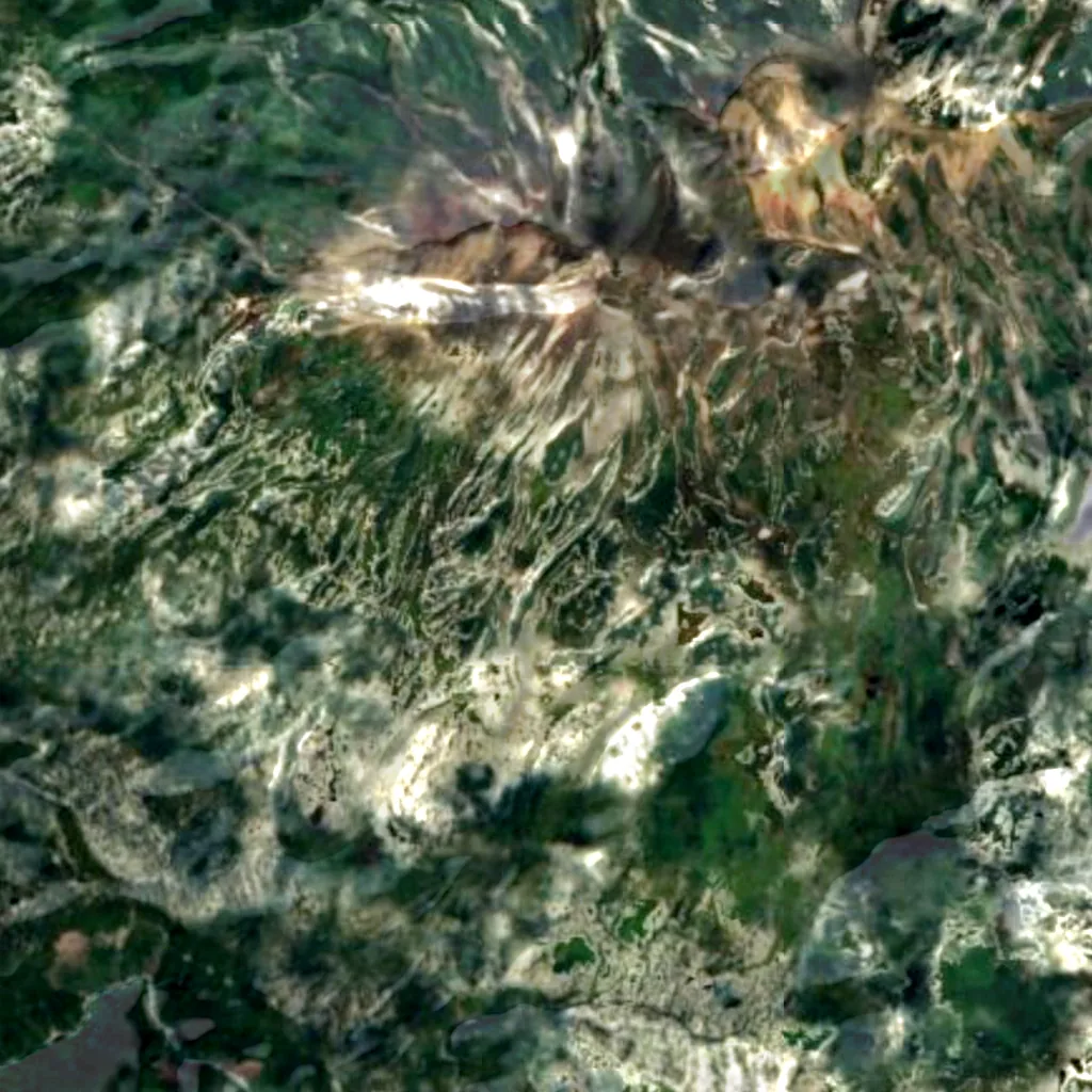 Daisetsuzan Volcanic Group seen from above (Sentinel-2)