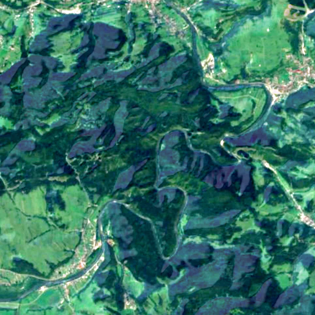 Dunajec River Gorge seen from above (Sentinel-2)