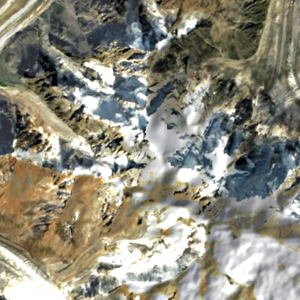 Dykh-Tau seen from above (Sentinel-2)