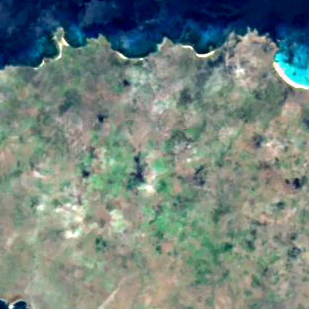 Española Island seen from above (Sentinel-2)