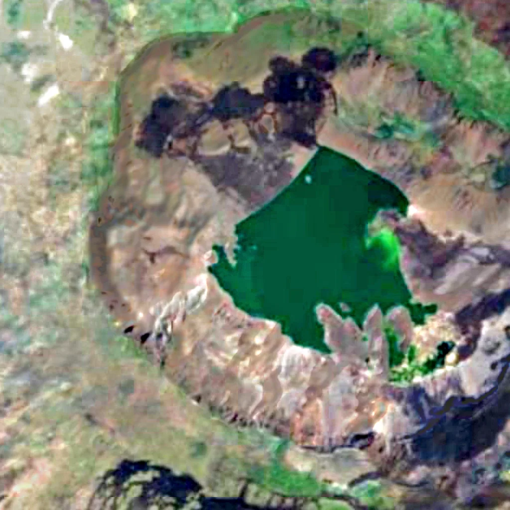 Fernandina Island seen from above (Sentinel-2)