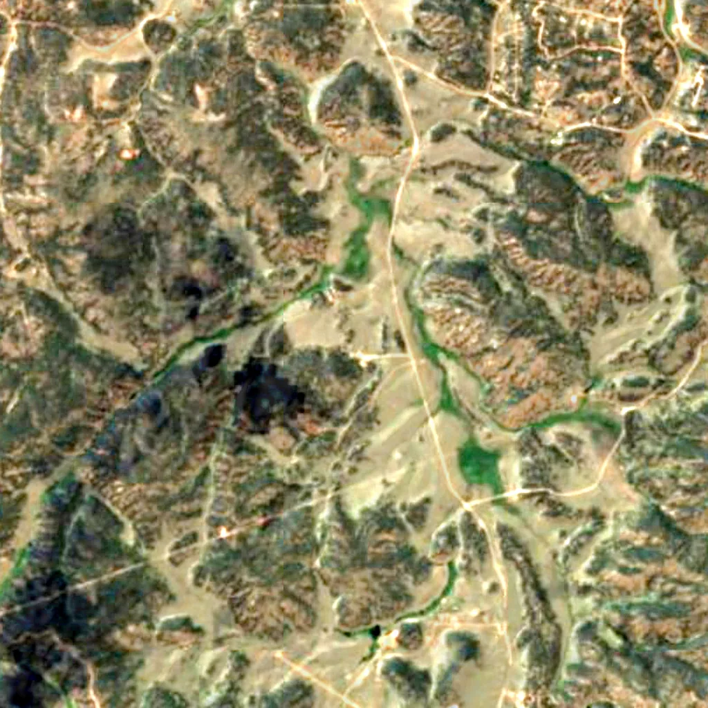 Florissant Fossil Beds National Monument seen from above (Sentinel-2)