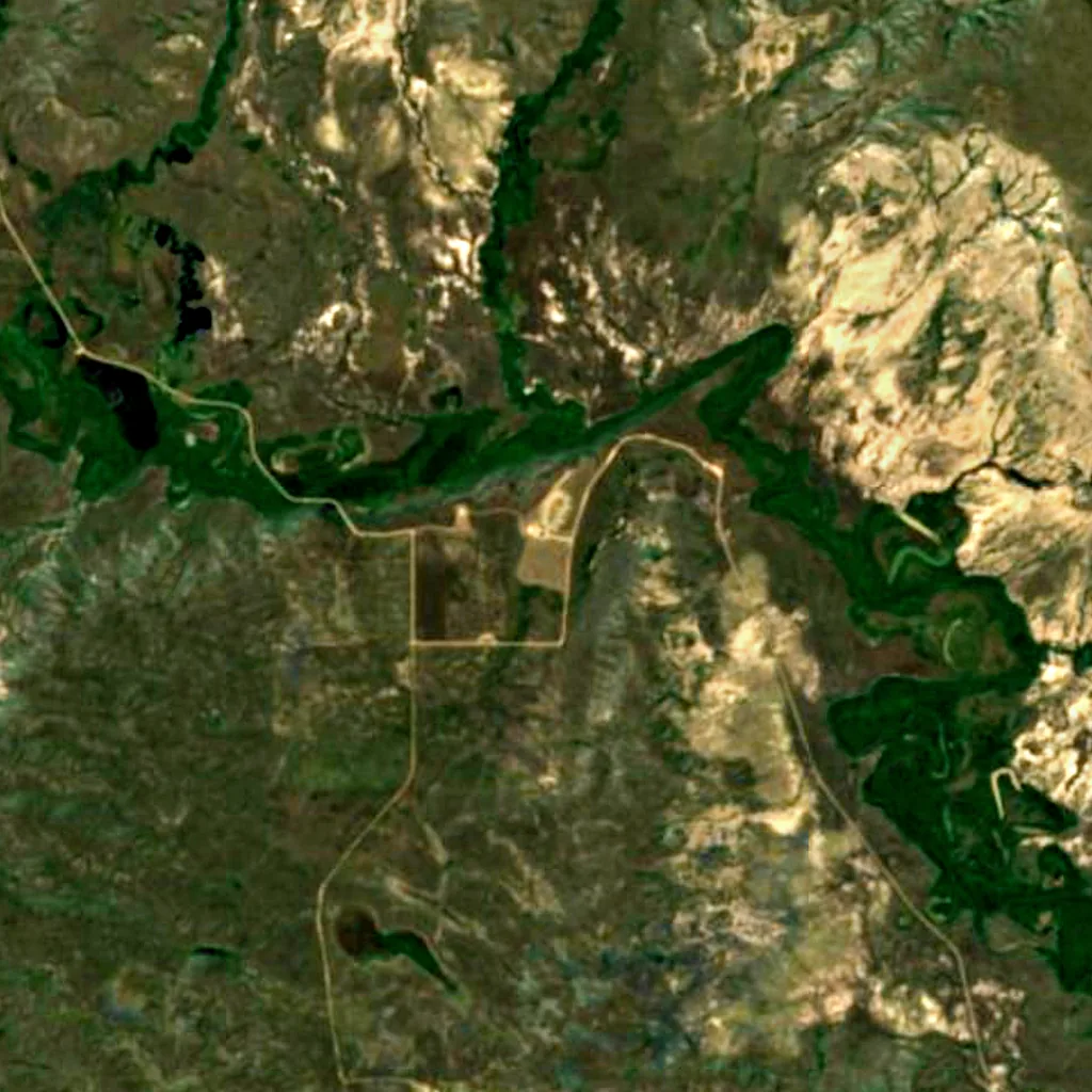 Grasslands National Park seen from above (Sentinel-2)