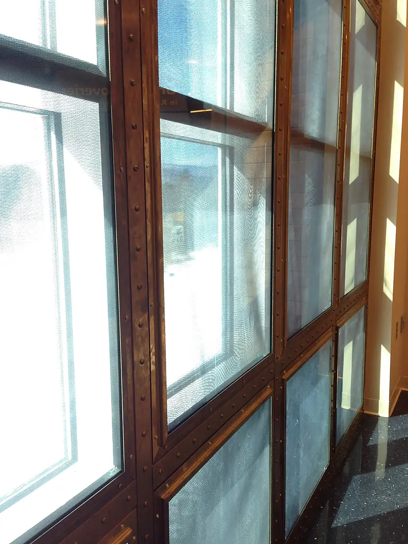 Faraday cage over Exhibit Hall windows at the Green Bank Observatory