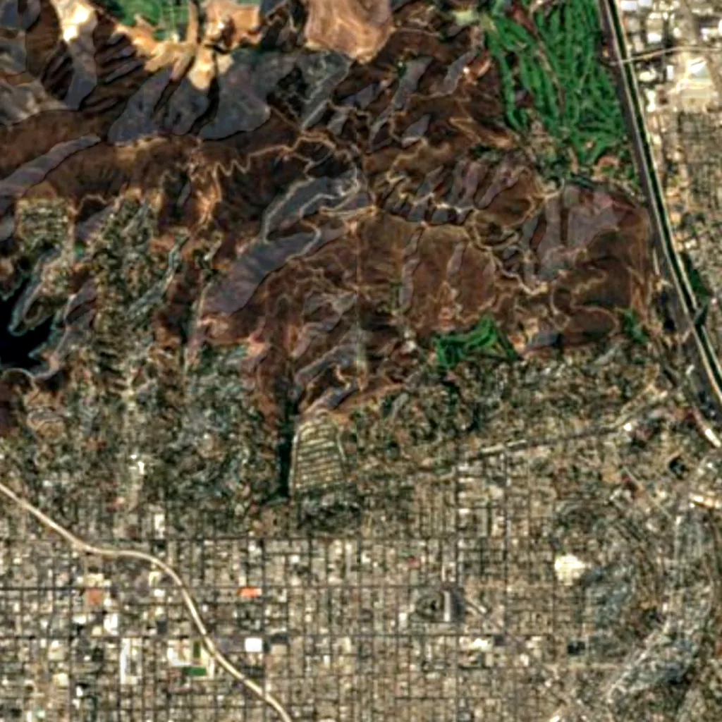 Griffith Observatory seen from above (Sentinel-2)