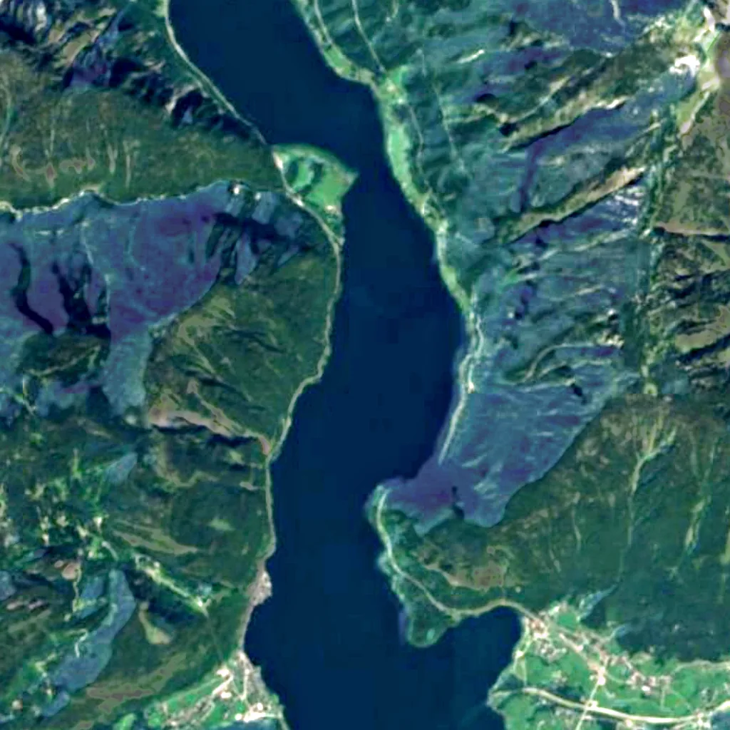 Hallstätter See seen from above (Sentinel-2)