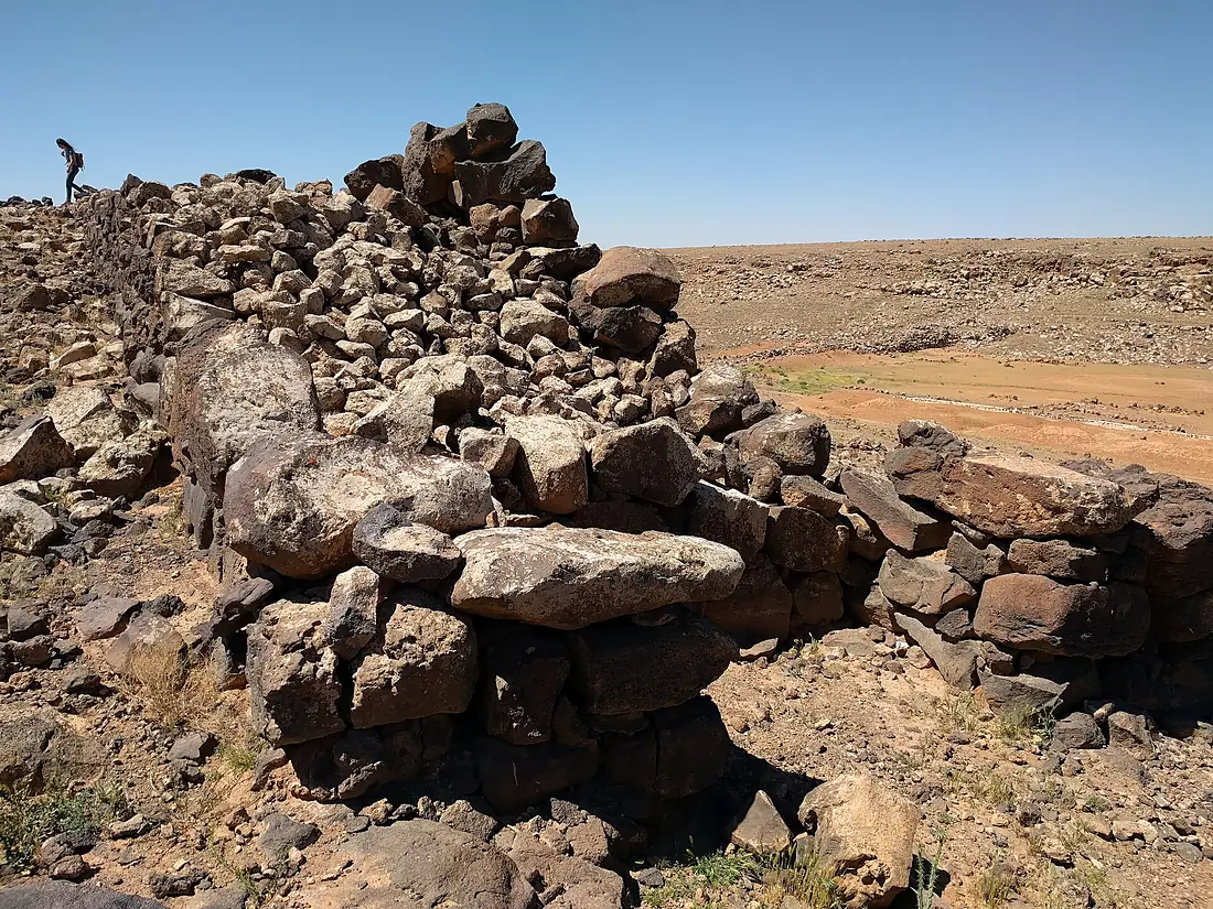 Remains of the city walls of Jawa, eastern Jordan