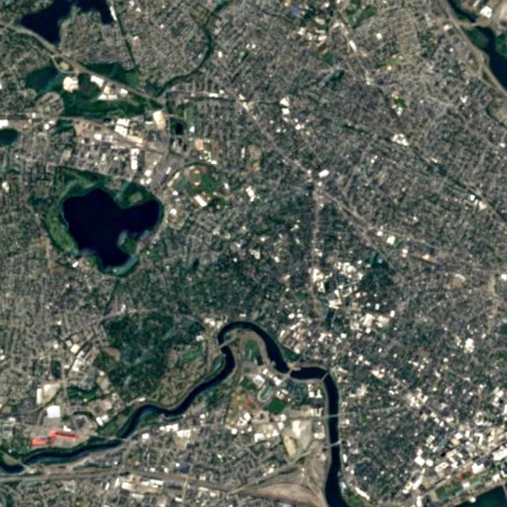 Harvard College Observatory seen from above (Sentinel-2)