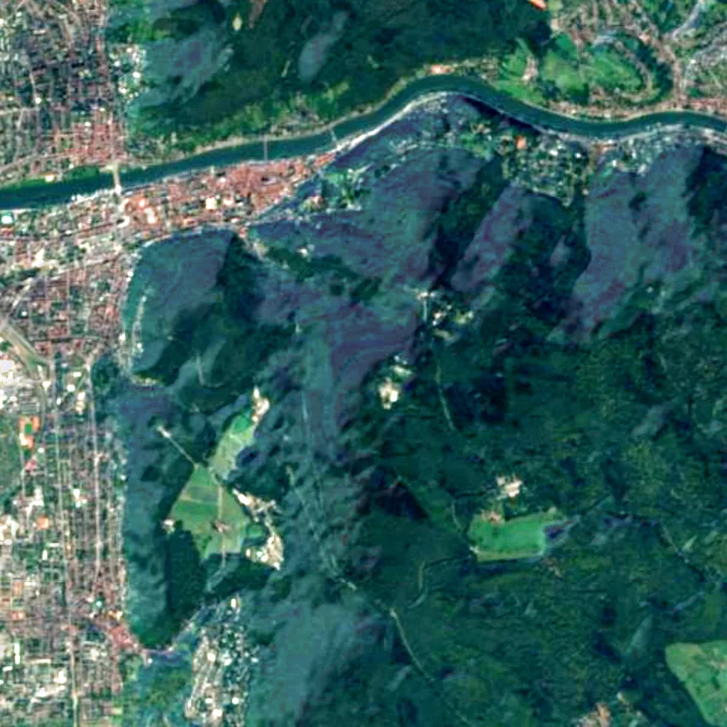 Heidelberg-Königstuhl State Observatory seen from above (Sentinel-2)