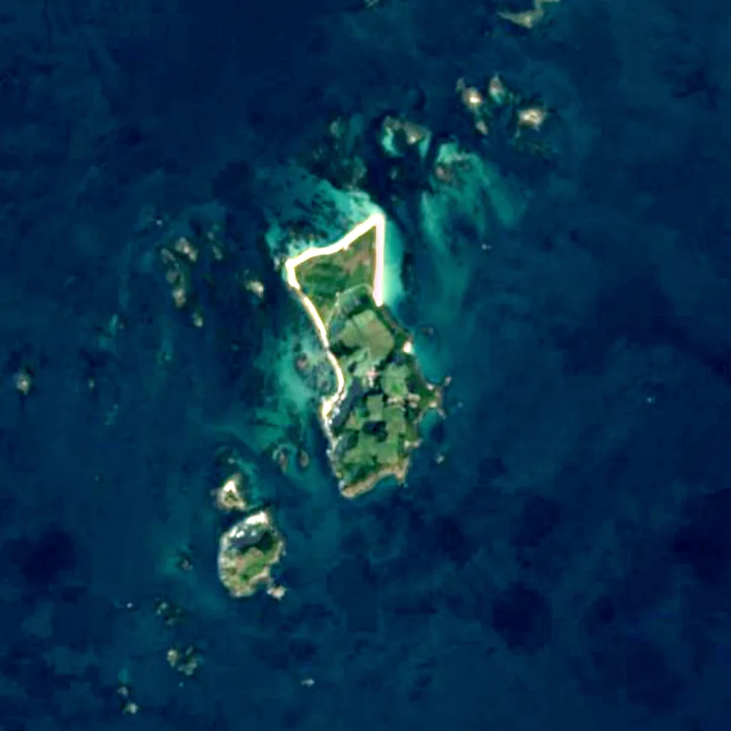 Herm seen from above (Sentinel-2)