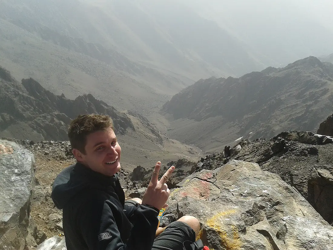Hiker on toubkal