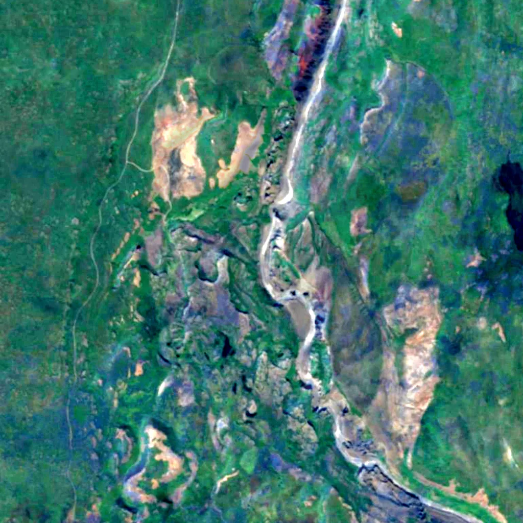 Jökulsárgljúfur seen from above (Sentinel-2)