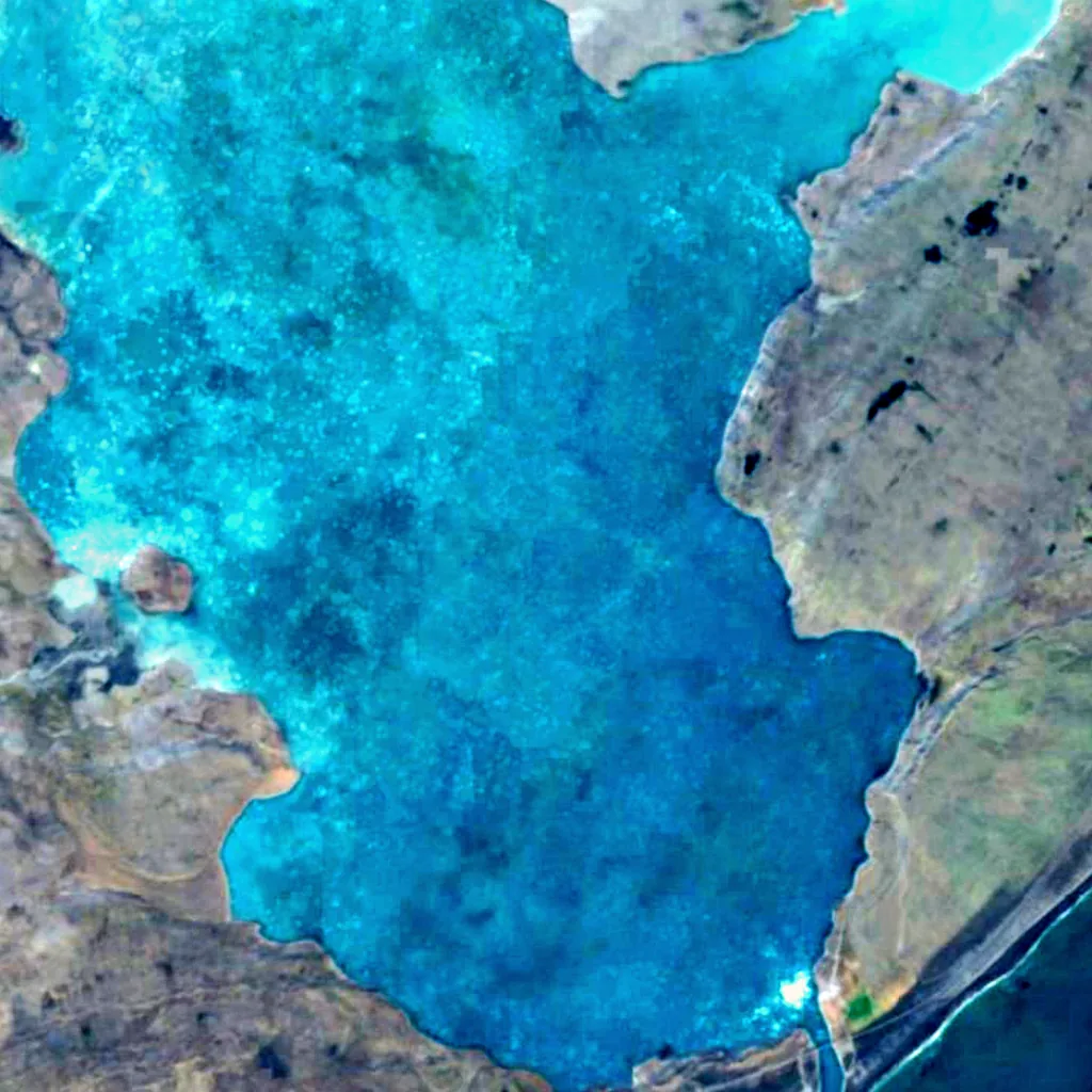 Jökulsárlón seen from above (Sentinel-2)