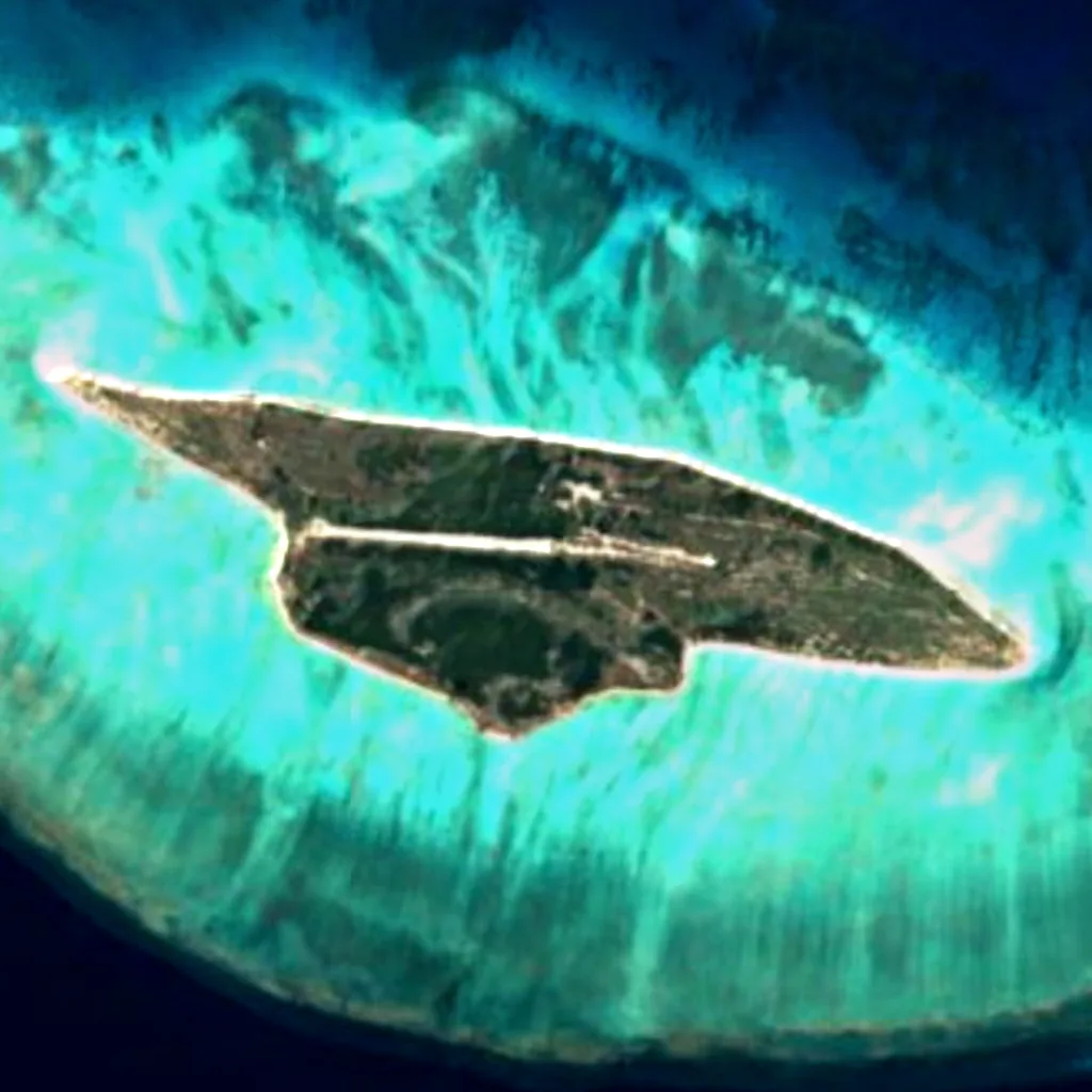 Juan de Nova Island seen from above (Sentinel-2)